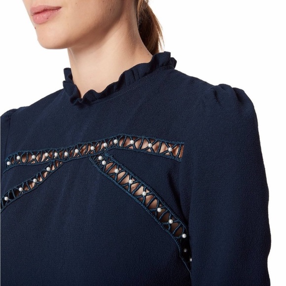 SANDRO Hugo Faux Pearl Embellished Dress--NWOT - Picture 2 of 7